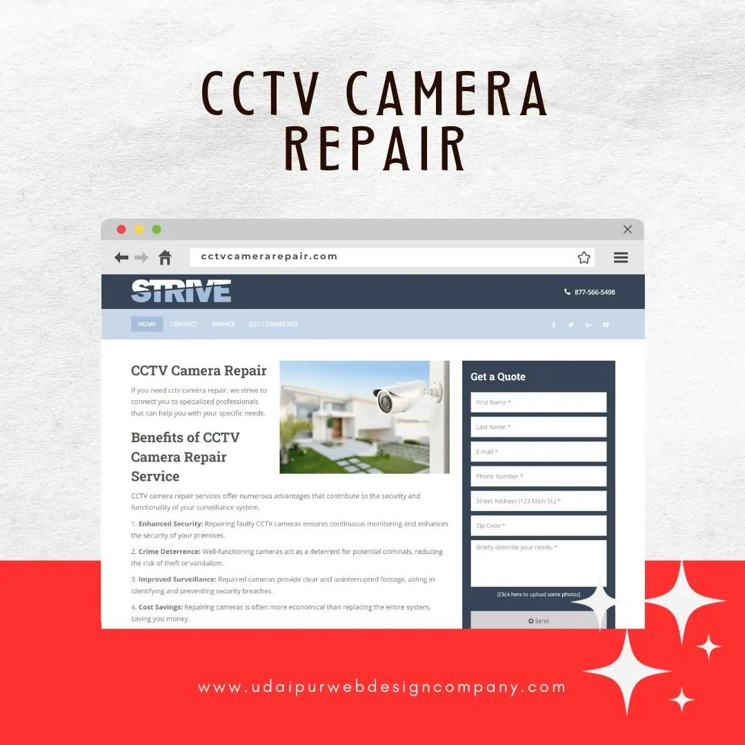 CCTV Camera Ra-pair Website Design Company